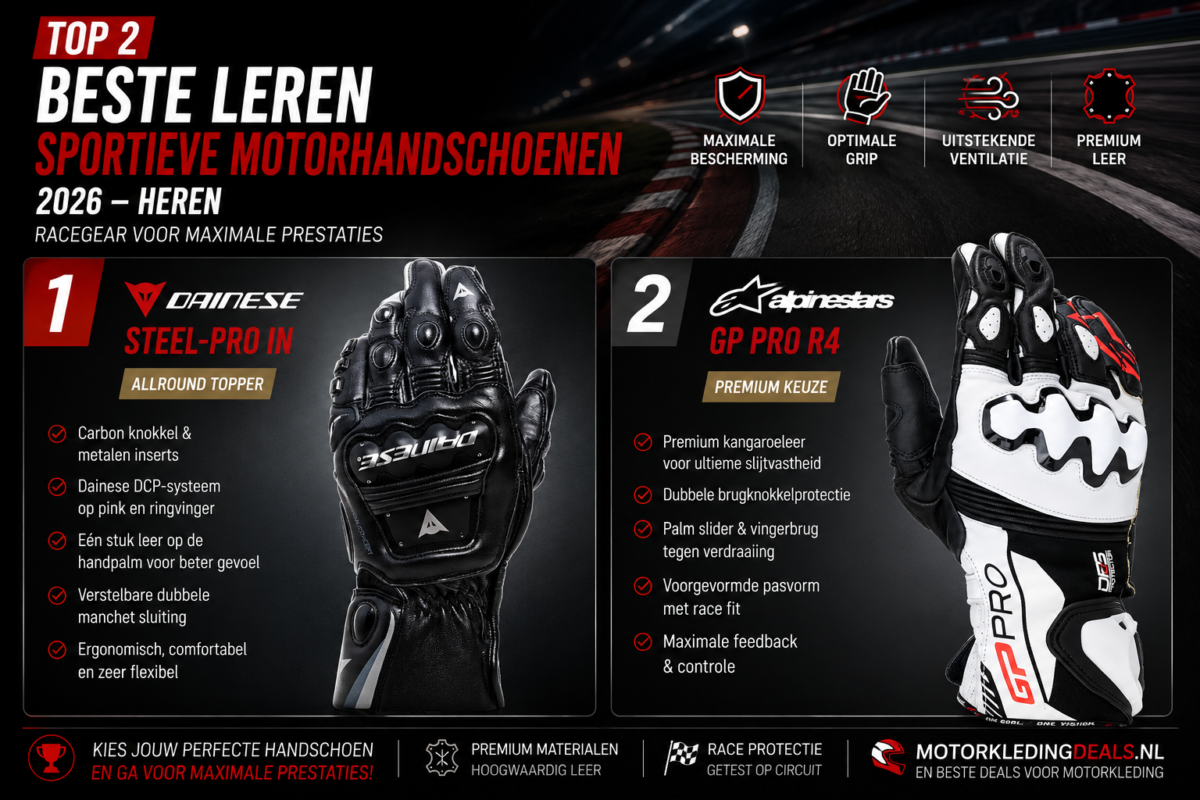 beste leren sportieve motorhandschoenen 2026 heren