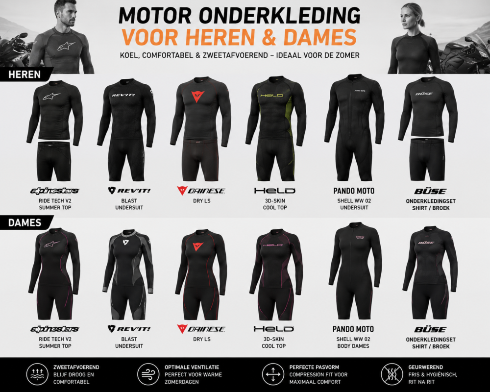 beste motoronderkleding zomer